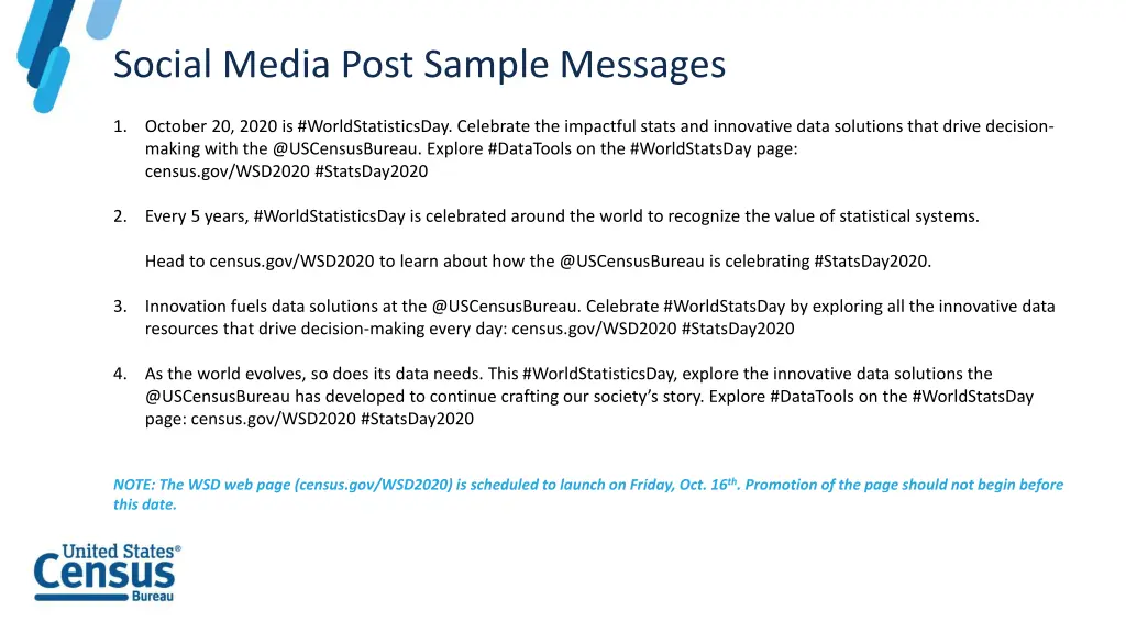 social media post sample messages