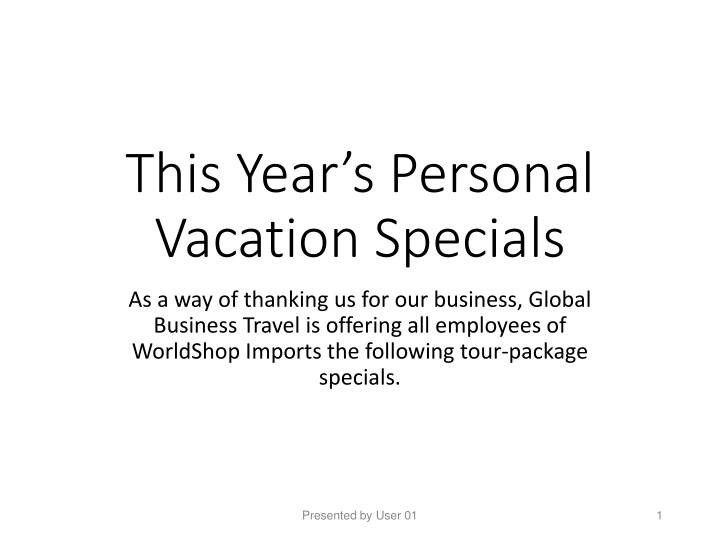 this year s personal vacation specials