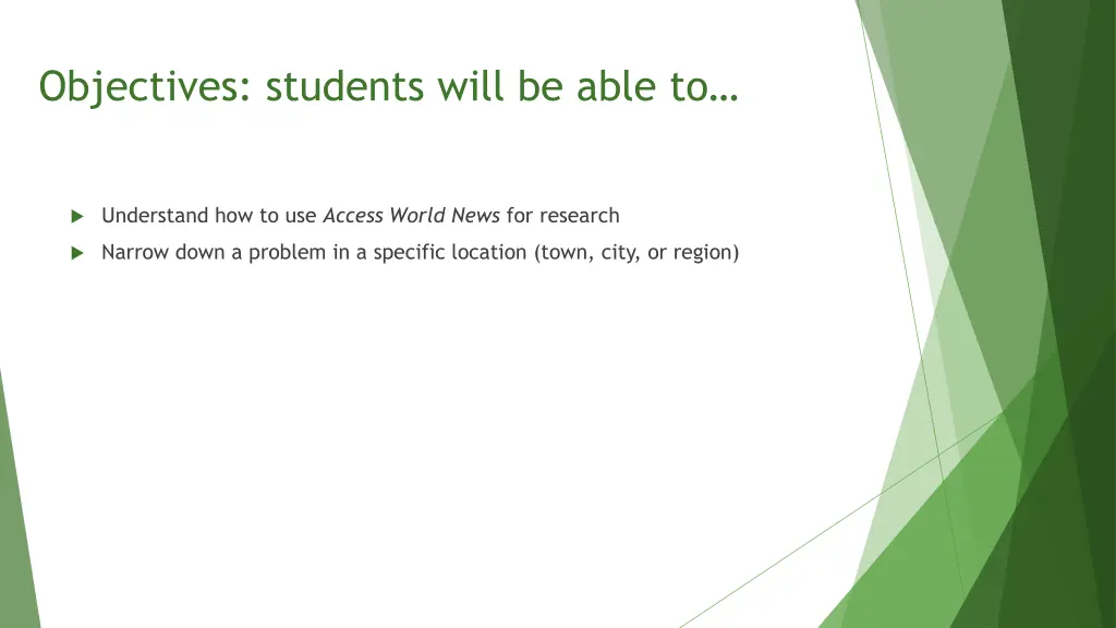 objectives students will be able to