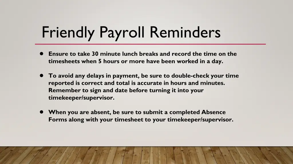 friendly payroll reminders