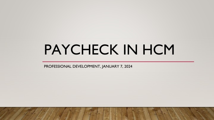 paycheck in hcm