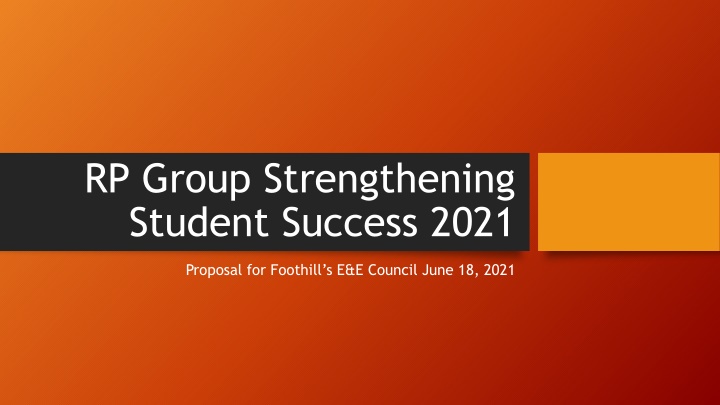 rp group strengthening student success 2021