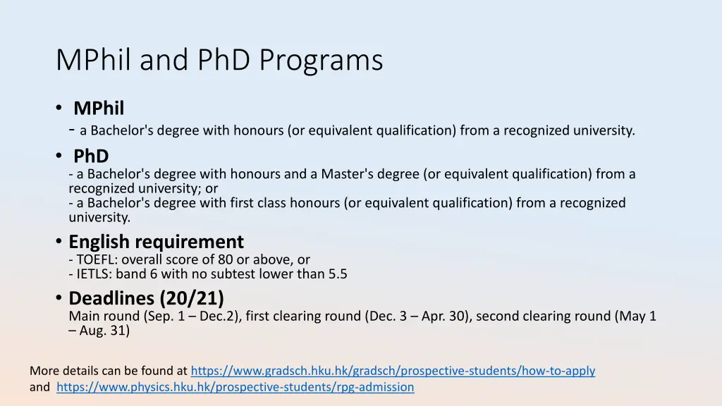 mphil and phd programs 1