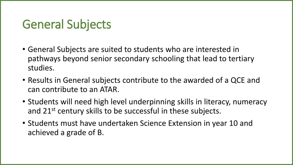 general subjects general subjects