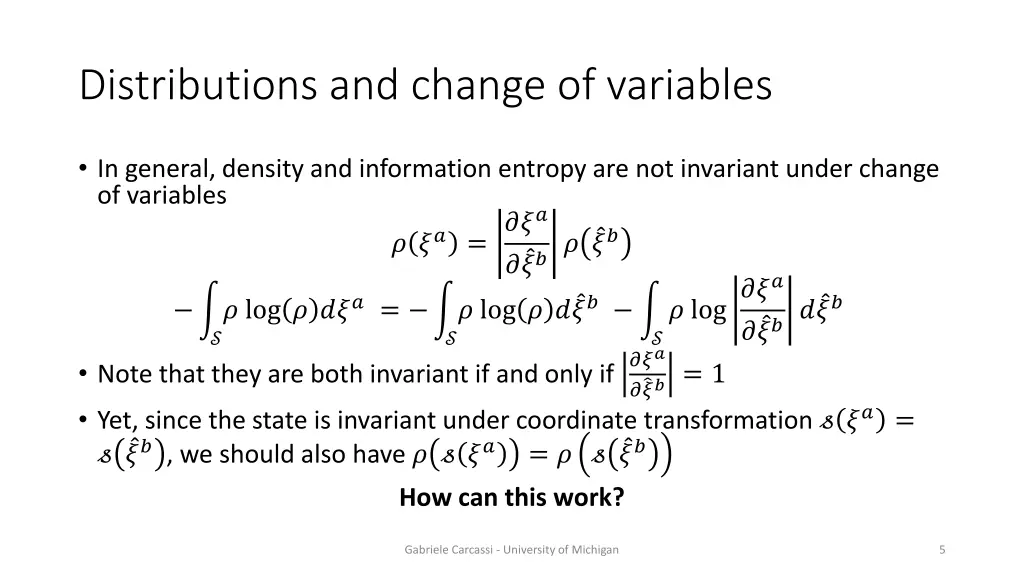 distributions and change of variables
