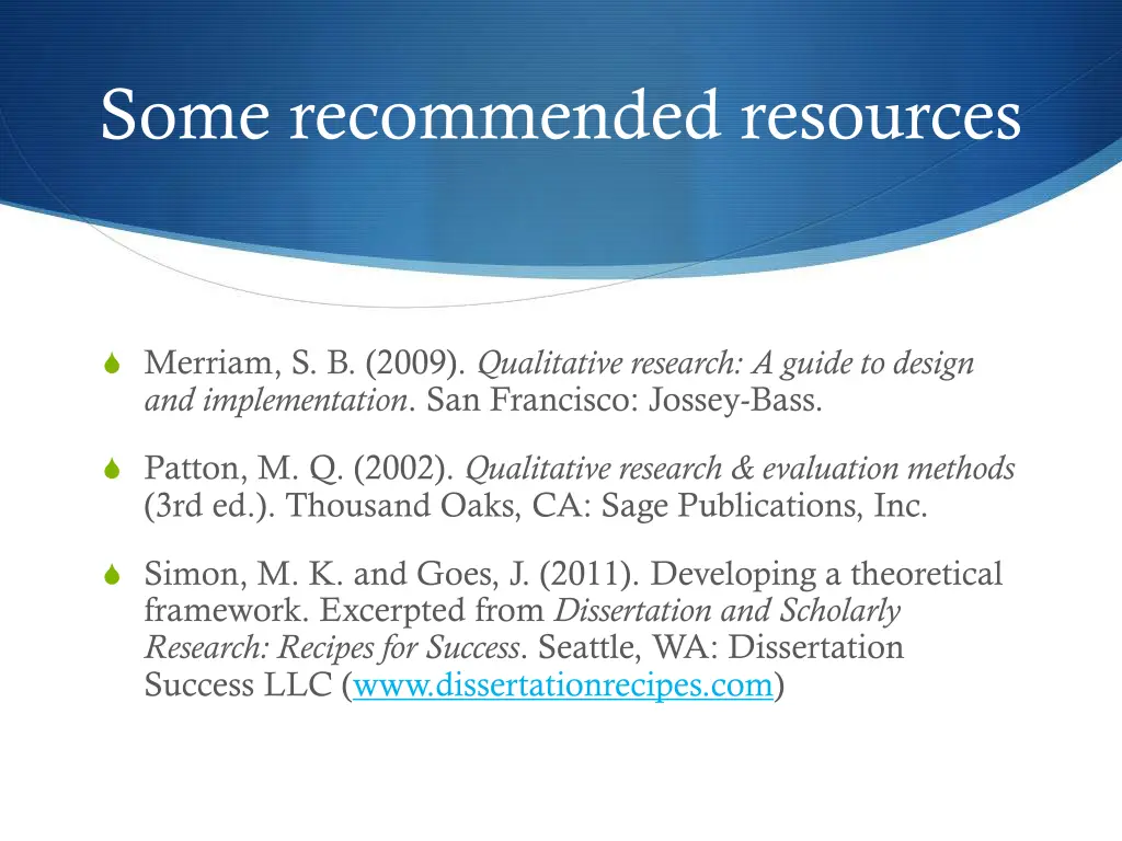 some recommended resources