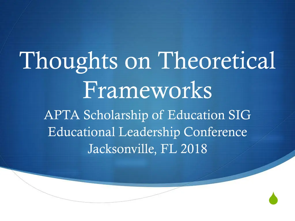 thoughts on theoretical frameworks apta