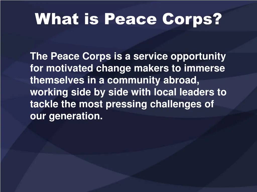 what is peace corps