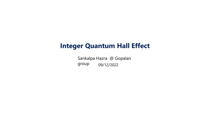 integer quantum hall effect