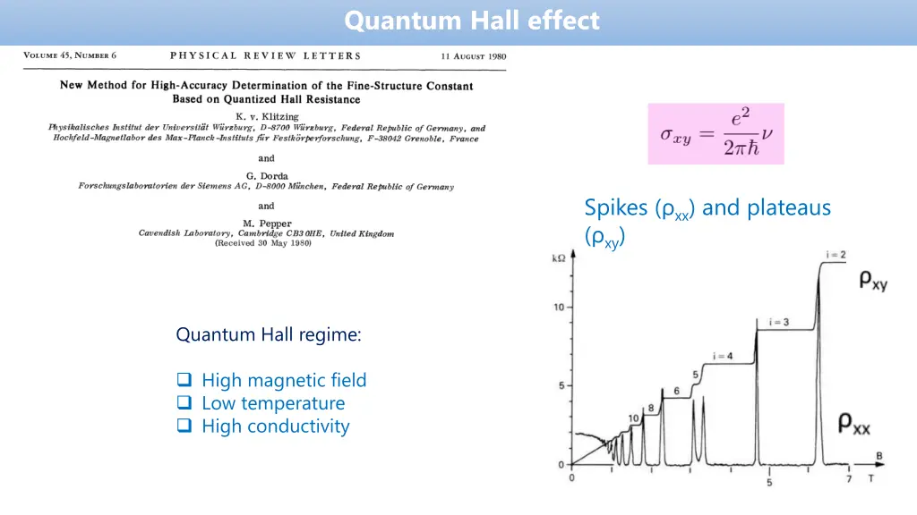 quantum hall effect