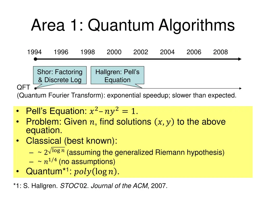 area 1 quantum algorithms 2