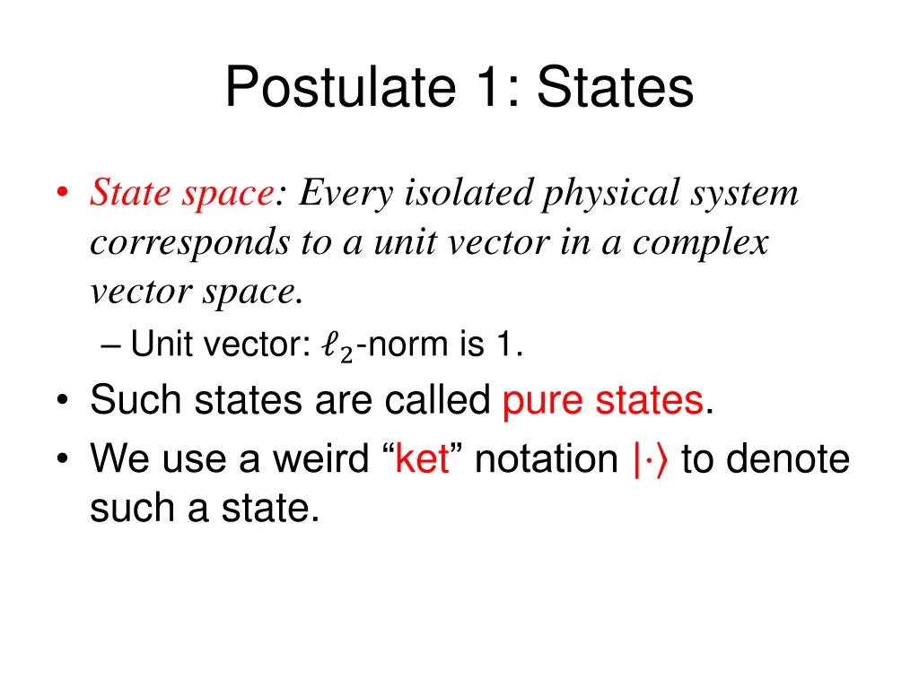 postulate 1 states