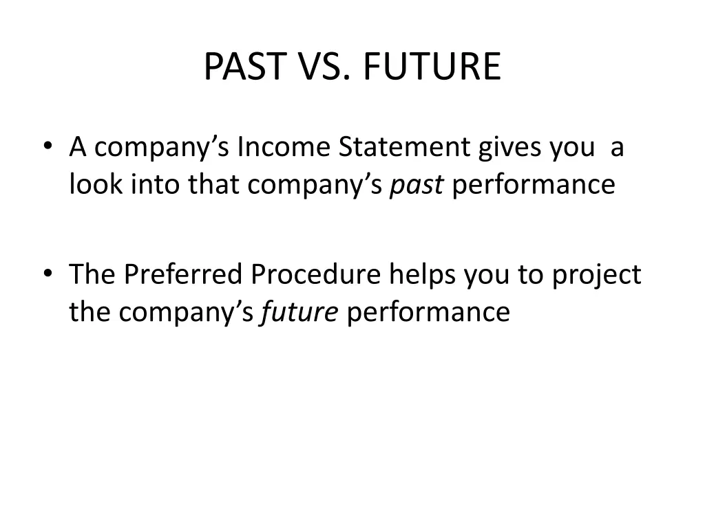 past vs future