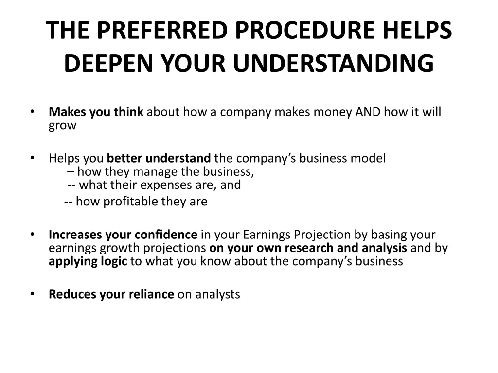the preferred procedure helps deepen your