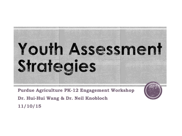 youth assessment strategies