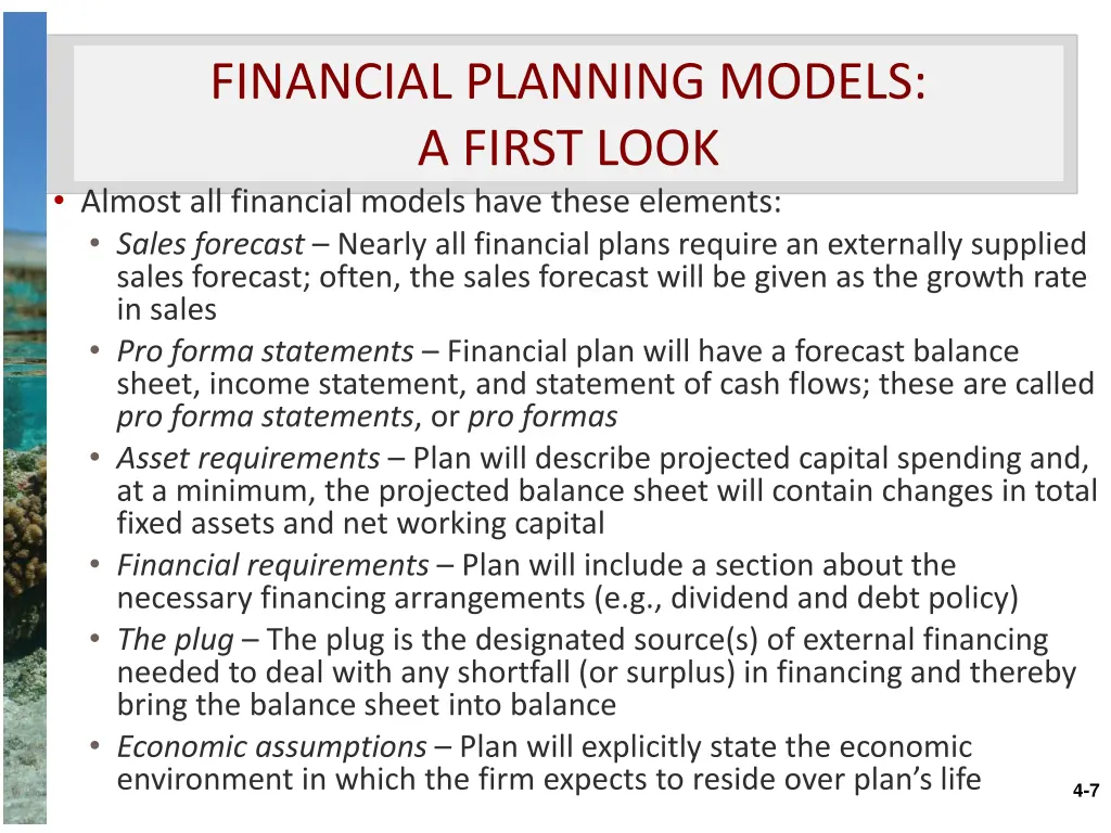 financial planning models a first look
