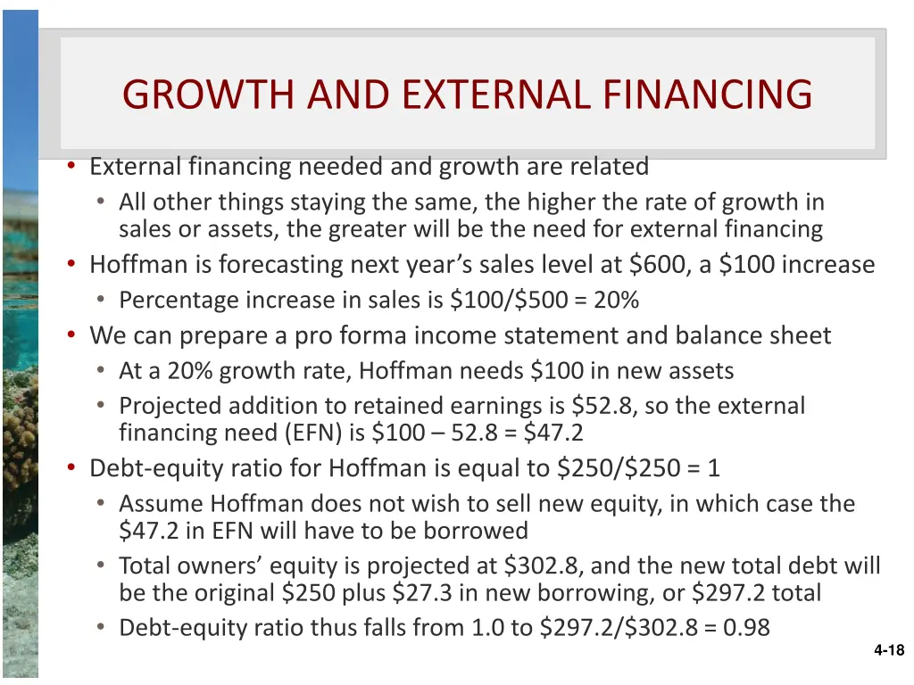 growth and external financing