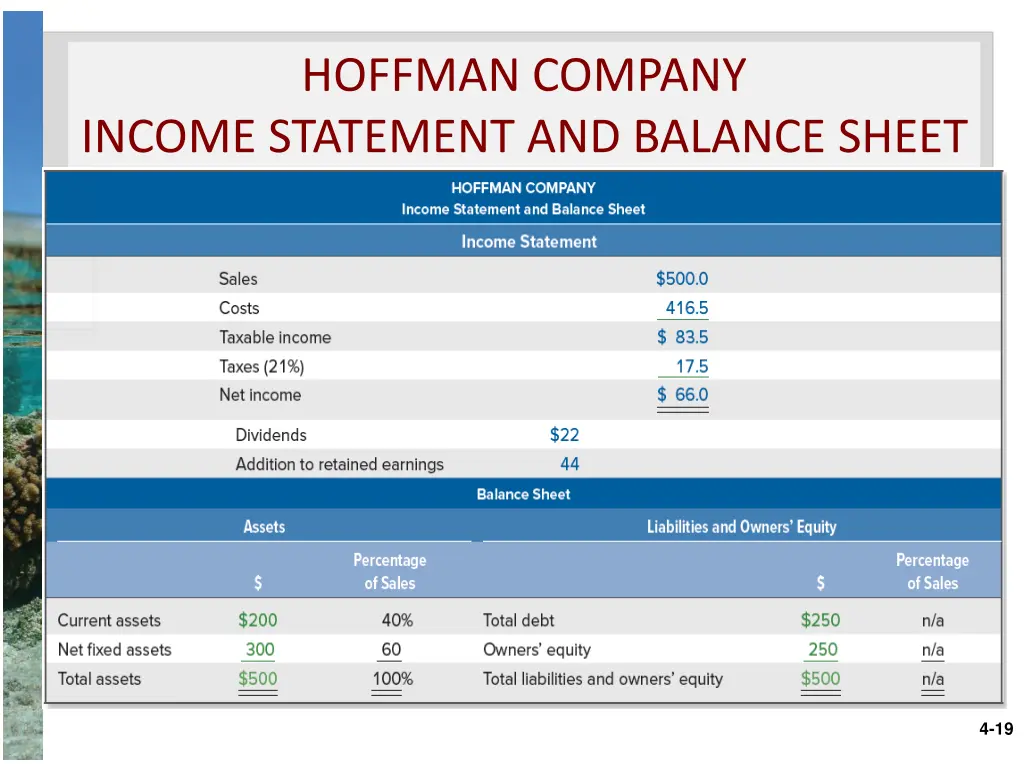 hoffman company income statement and balance sheet
