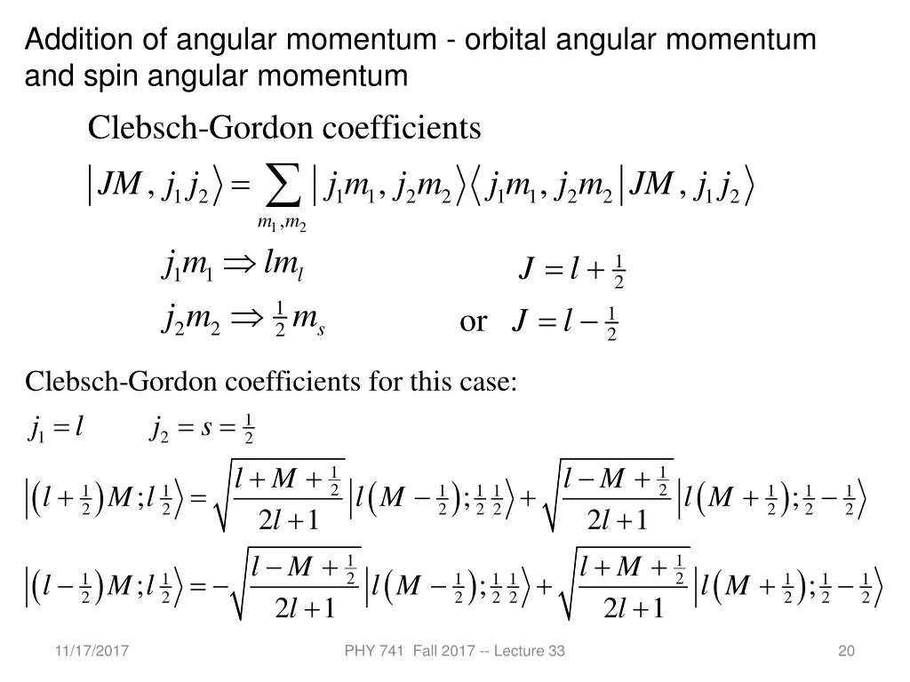 addition of angular momentum orbital angular
