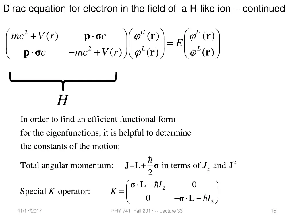 dirac equation for electron in the field 1