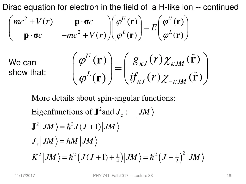dirac equation for electron in the field 3