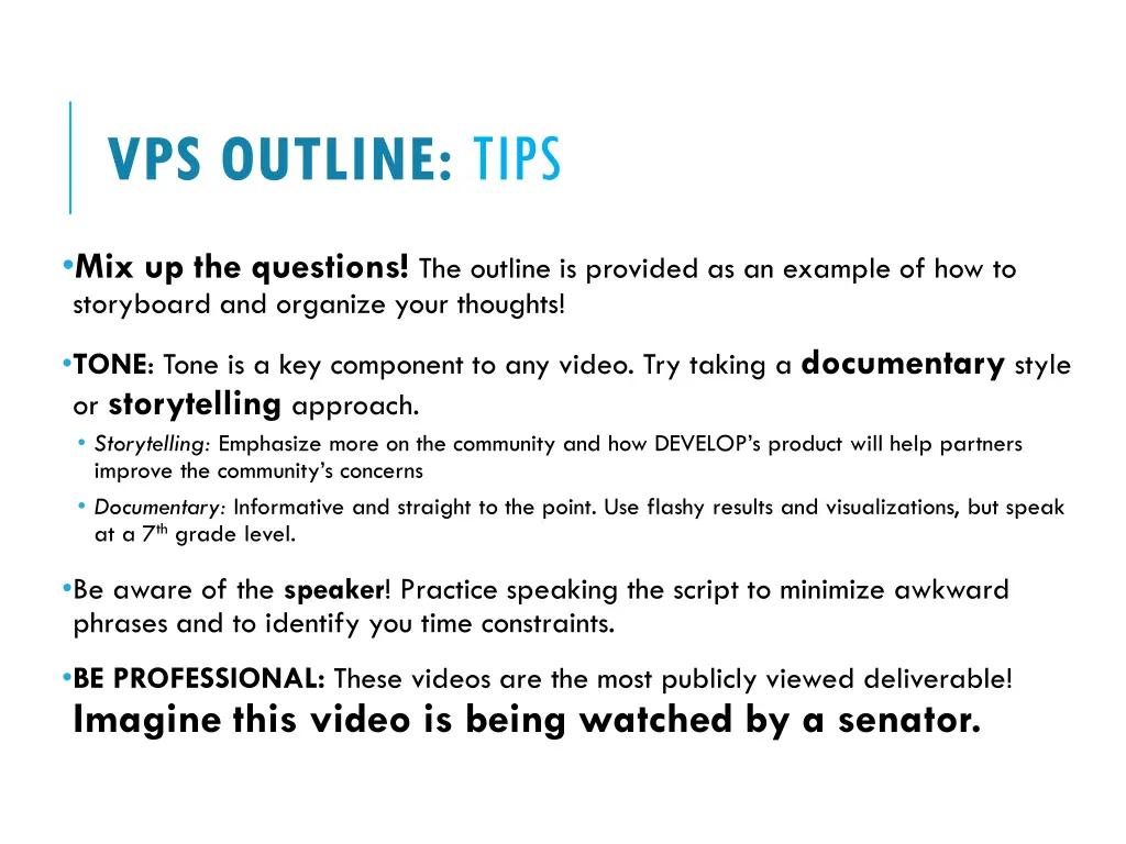 vps outline tips