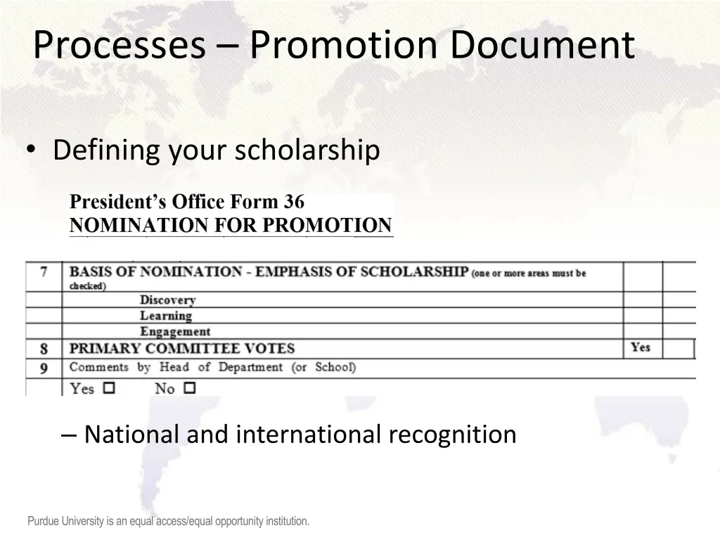 processes promotion document