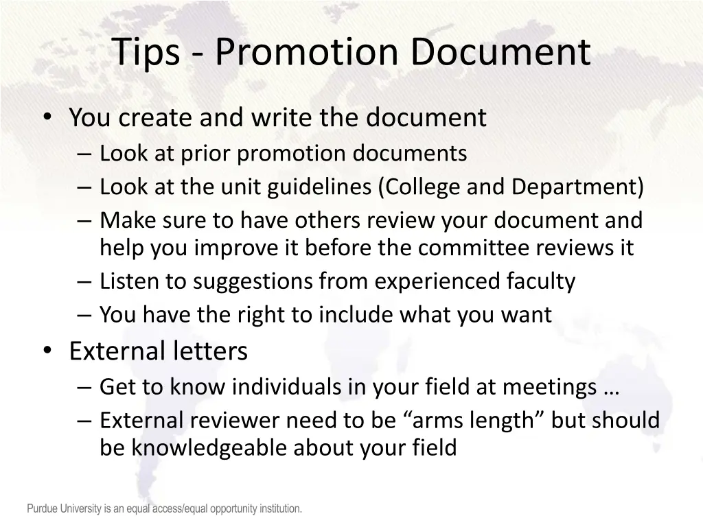 tips promotion document