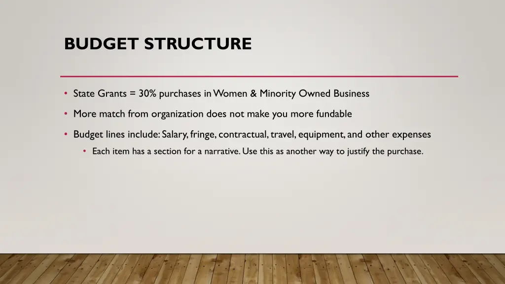 budget structure