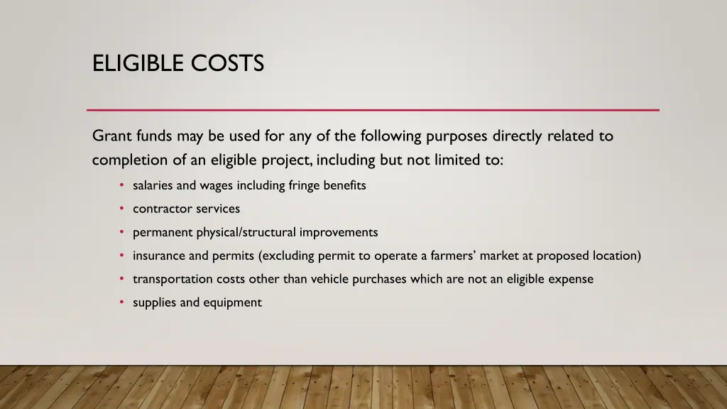 eligible costs