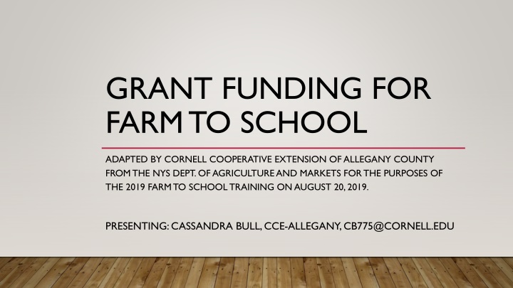 grant funding for farm to school