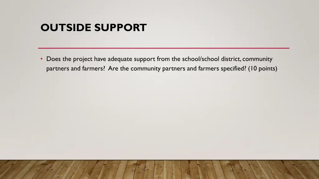 outside support