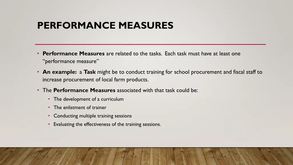 performance measures