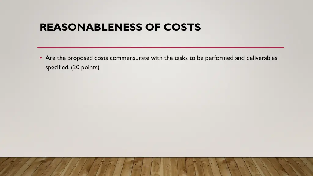 reasonableness of costs