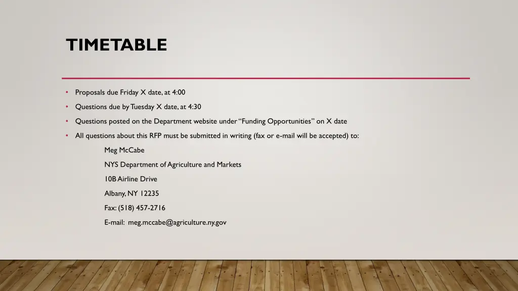 timetable
