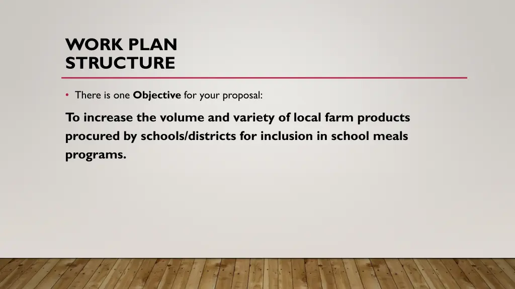 work plan structure