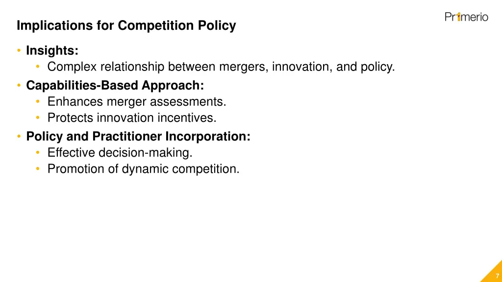 implications for competition policy