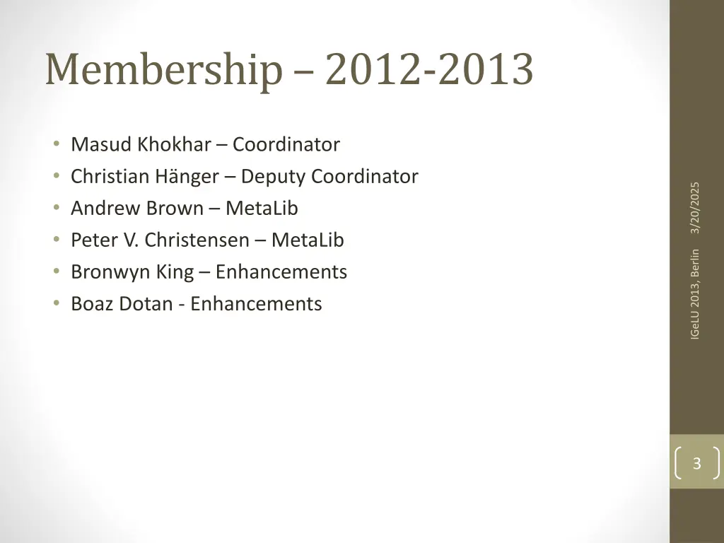 membership 2012 2013