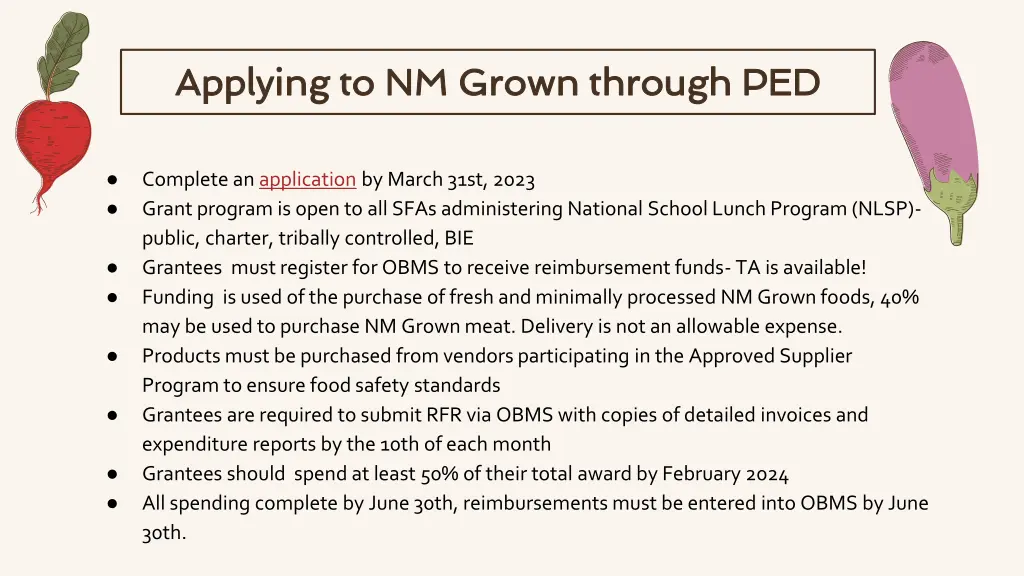 applying to nm grown through ped applying