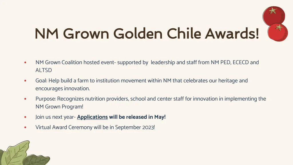 nm grown golden chile awards nm grown golden