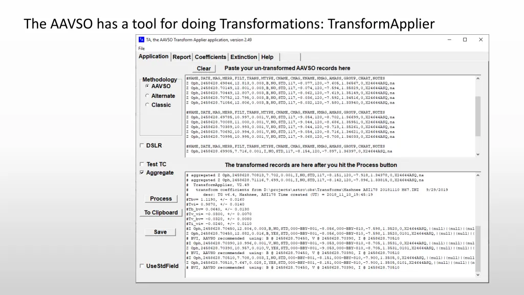 the aavso has a tool for doing transformations