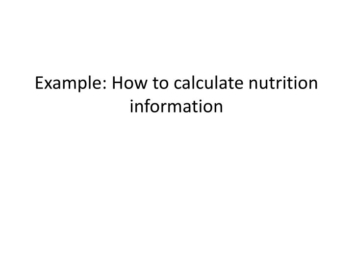 example how to calculate nutrition information