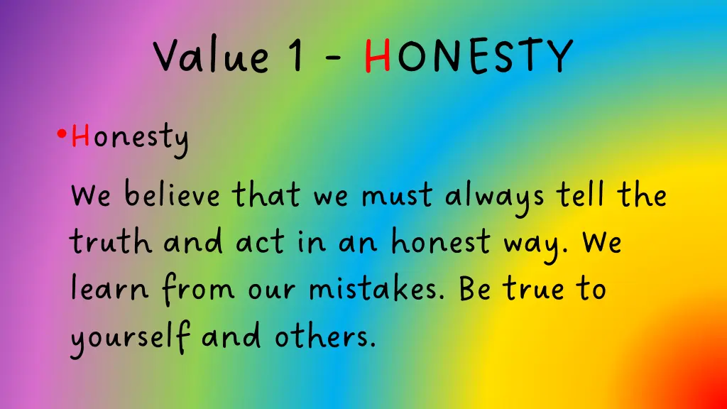 value 1 honesty