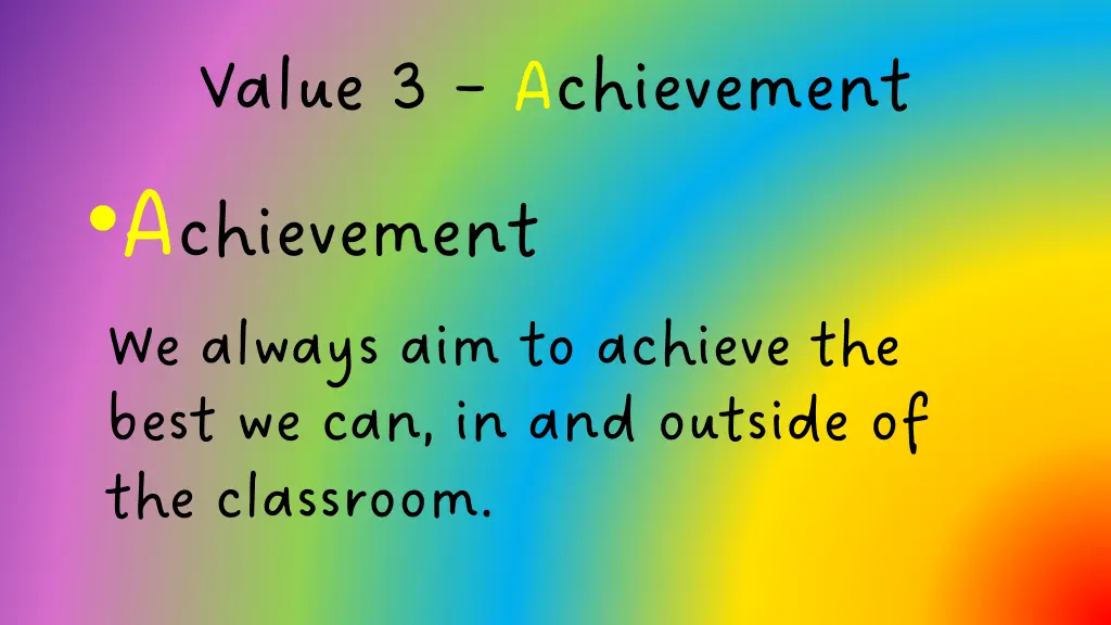 value 3 achievement a chievement we always
