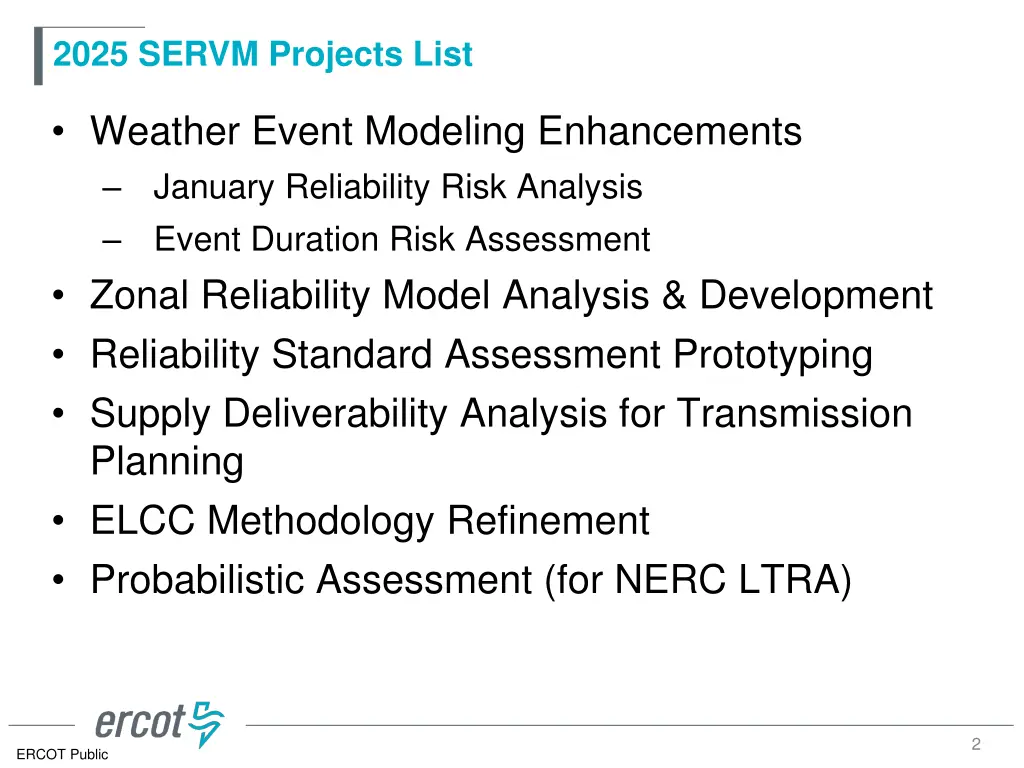 2025 servm projects list
