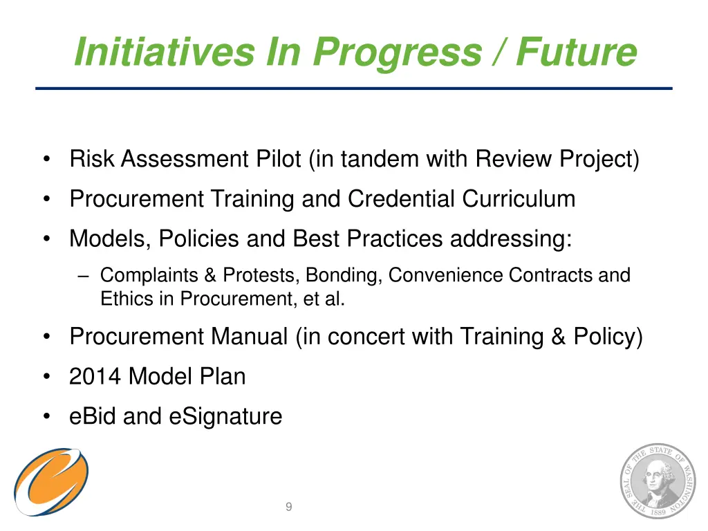 initiatives in progress future