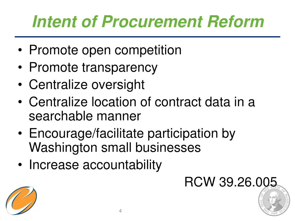 intent of procurement reform