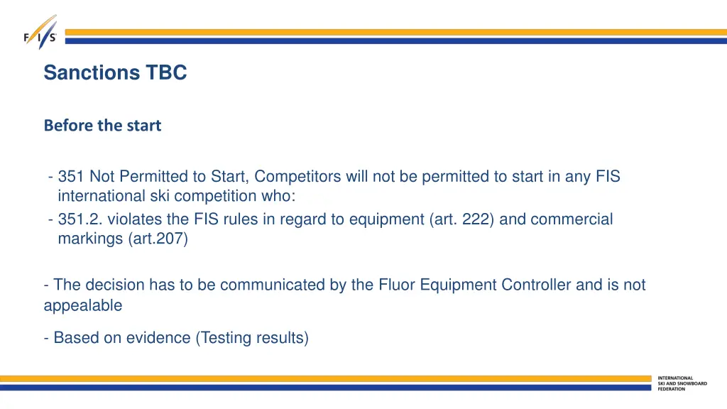 sanctions tbc