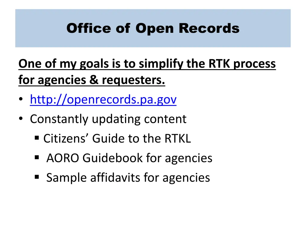 office of open records 1