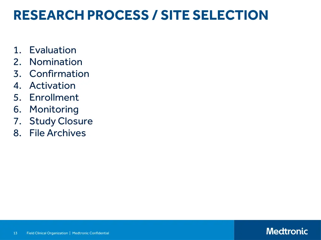 research process site selection